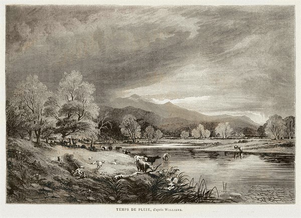 Landscape. "Temps de pluie". Countryside.
