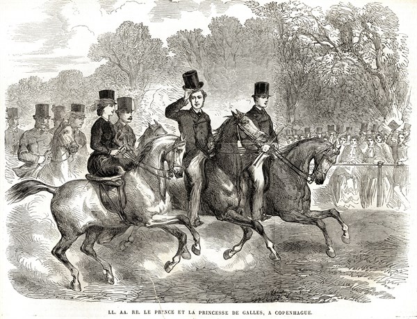 The Prince and the Princess of Wales durinf a trip to Copenhagen in 1864.