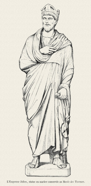 Marble statue of the Emperor Julian, kept in the Thermal Bath Museum in Paris.