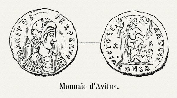 Monnaie frappée sous le règne de Eparchus Avitus