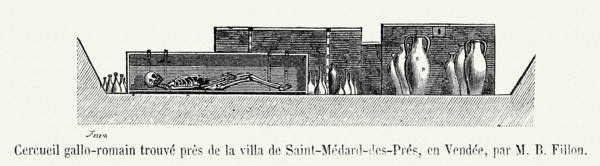 Gallo-roman tomb found near the villa of Saint-Médard-des-Prés, in Vendée.
