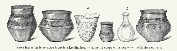Vases francs en terre noire trouvés à Londinières.