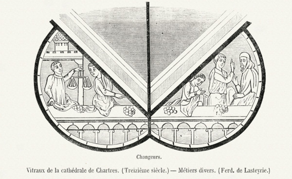 Stained glass windows of Chartres Cathedral.