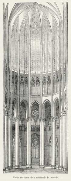 Apse of the choir in the Beauvais Cathedral.