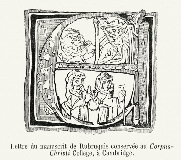 Lettre du manuscrit de Rubruquis, conservé au Corpus-Christi College, à Cambridge.