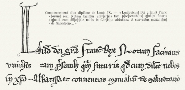 Commencement d'un diplôme de Louis IX.