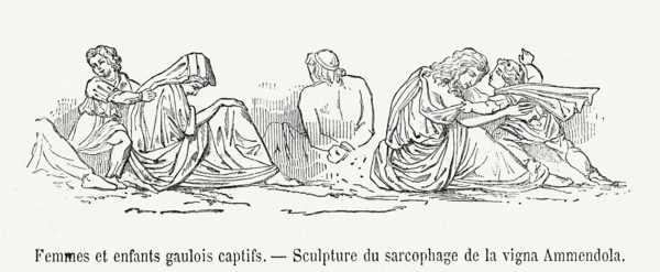 Gallic women and children captives.
