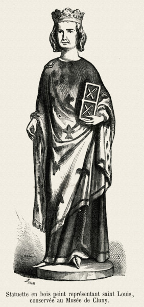 Statuette en bois peint représentant Saint-Louis (Musée de Cluny).