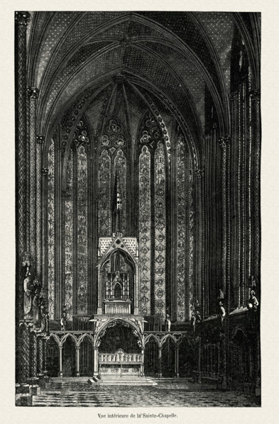 Vue intérieure de la Sainte-Chapelle.