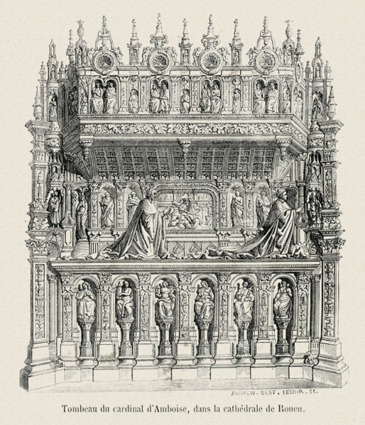 Tomb of the Cardinal Amboise, in the Cathedral in Rouen.