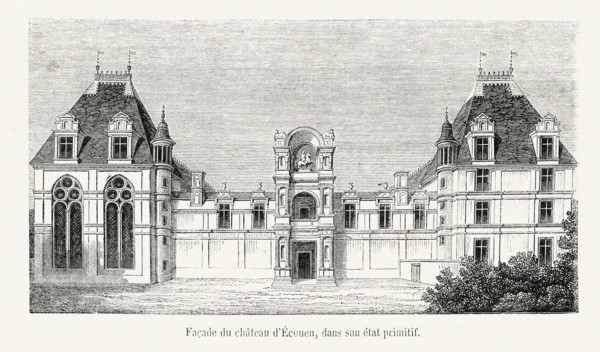 Side of the Château d'Ecouen, in its original state.