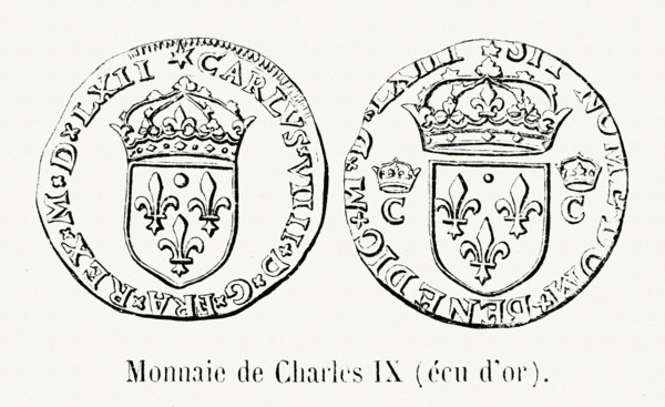 Monnaie de Charles IX (écu d'or).