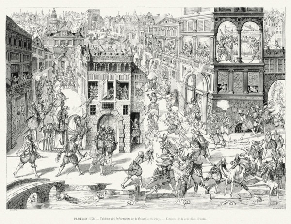 Tableau des événements de la Saint-Barthélémy.