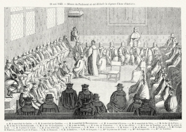 Séance au Parlement où s'est déclaré la régence d'Anne d'Autriche.