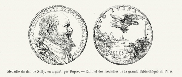 Médaille du duc de Sully, en argent, par Dupré.