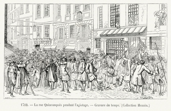 La rue Quincampoix pendant l'agiotage.