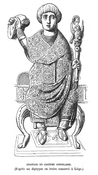 Anastasius in consulary costume.