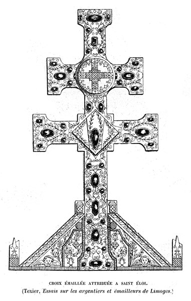 Croix émaillée attribuée à Saint Éloi.