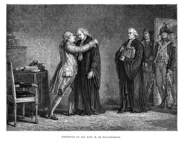 Entrevue du roi Louis XVI avec Mr de Malesherbes.