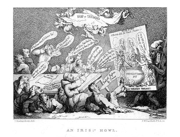 An Irish Howl". Le cri de l'Irlande. Appel à l'indépendance et réaction des Anglais. Caricature