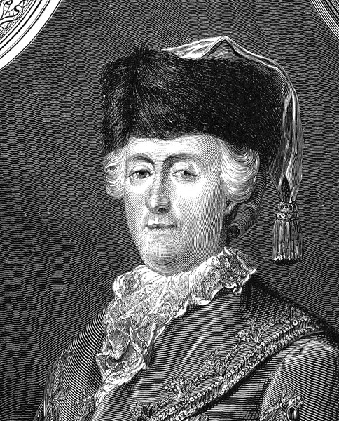 Catherine II (21 avril 1729 à Stettin en Poméranie - 6 novembre 1796 à Saint-Pétersbourg), née
