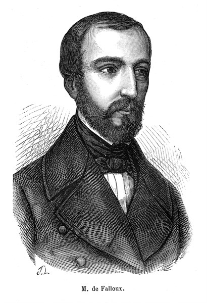 Le comte Alfred Frédéric Pierre de Falloux, né à Angers (Maine-et-Loire) le 7 mai 1811 et mort à