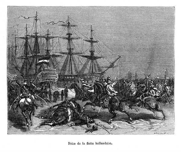 Prise de la flotte hollandaise (fin décembre 1794-début janvier 1795), la flotte est prise par la
