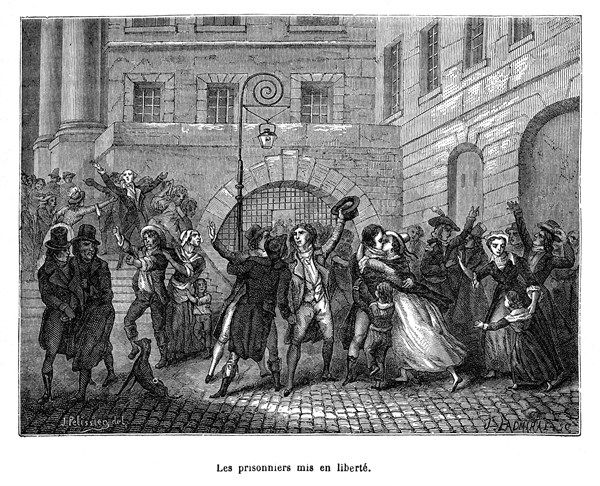 Révolution française. Les prisonniers mis en liberté.