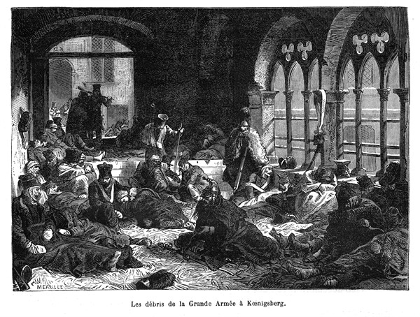 Les débris de la Grande Armée à Koenigsberg. Après sa défaite contre Napoléon en 1807, l'armée