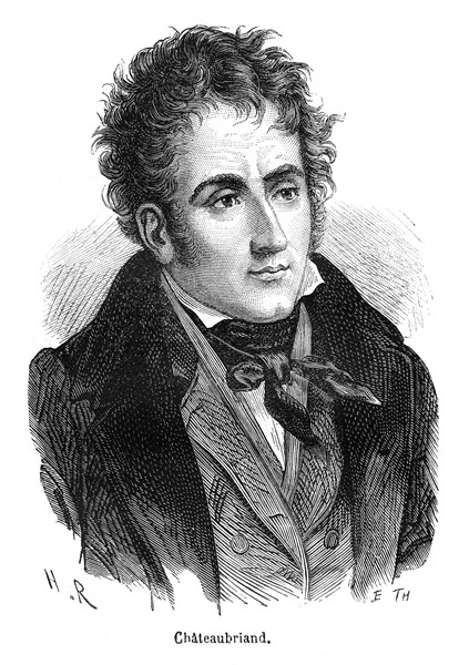 François-René, vicomte de Chateaubriand, né à Saint-Malo le 4 septembre 1768 et mort à Paris le 4