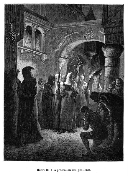 Henri III lors d'une procession de pénitents.