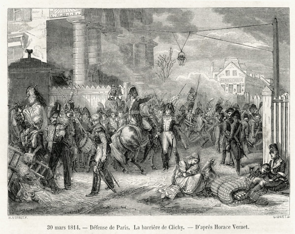 30 mars 1814. Défense de Paris. La barrière de Clichy. D'après Horace Vernet.
