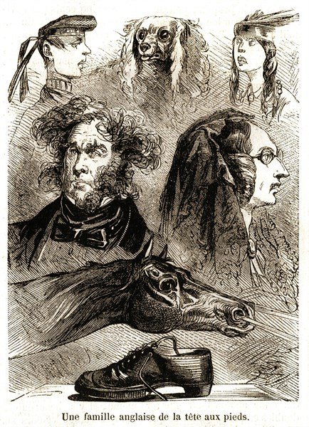 Caricature. La vie quotidienne des Anglais. Angleterre. La famille anglaise  (1864).