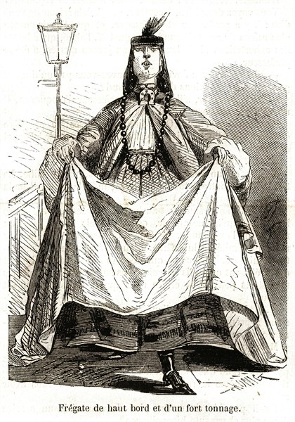 Caricature. La vie quotidienne des Anglais. Angleterre. "Frégate de haut bord et d'un fort tonnage"