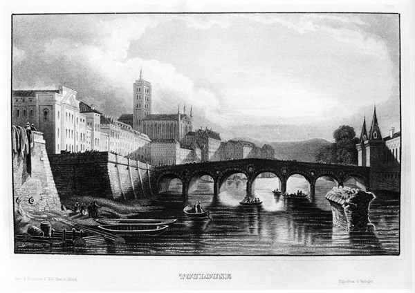 Toulouse. Le pont Neuf qui traverse la Garonne.