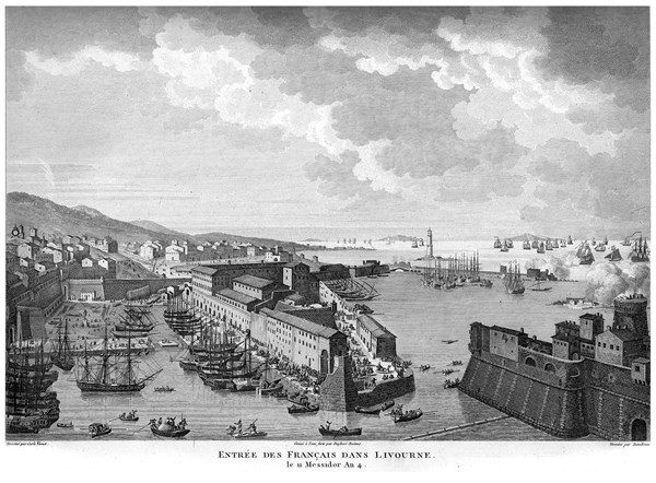 Epopée napoléonienne. Napoléon 1er. Entrée des Français dans Livourne. Le II Messidor de l'An IV.