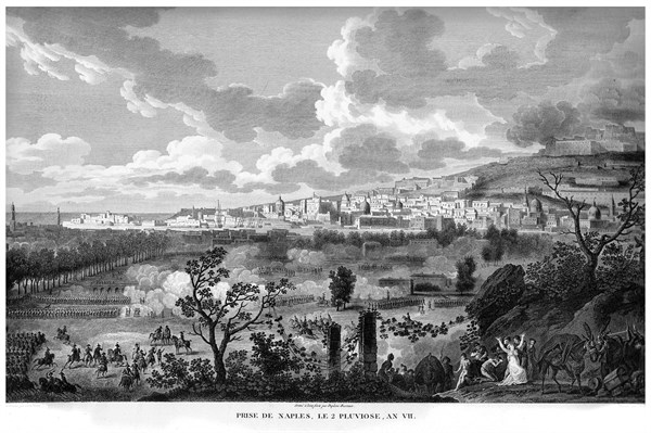 Epopée napoléonienne. Napoléon 1er. Prise de Naples, le 2 Pluviôse de l'AN VII. Italie.