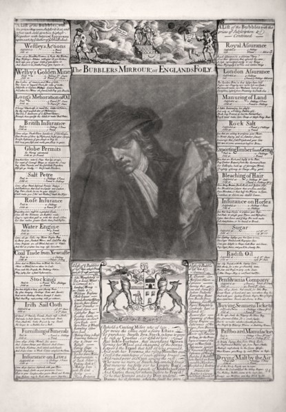 'The Bubblers' Mirrour, or England's Folly', 1720. Artist: Anon
