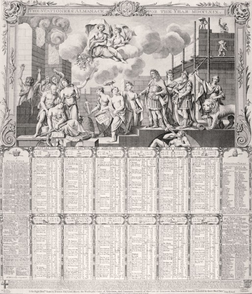 The Stationers' Almanack for 1769, c1768. Artist: Anon
