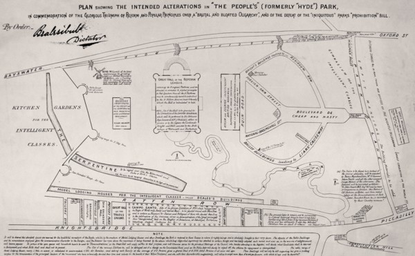 Plan of Hyde Park, 1867. Artist: Anon