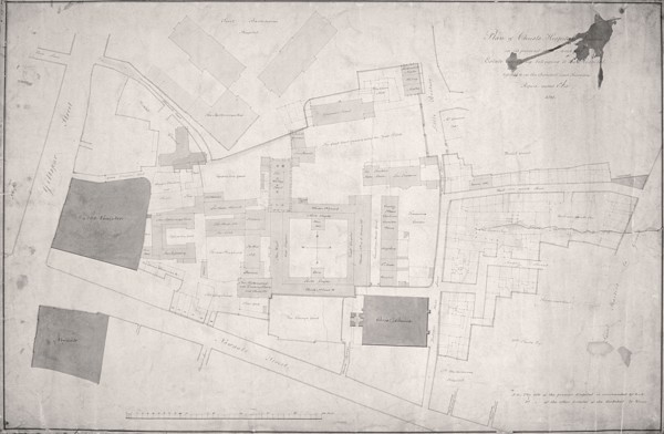 Plan of Christ's Hospital, Newgate Street, London and its adjoining estate, 1819. Artist: Anon