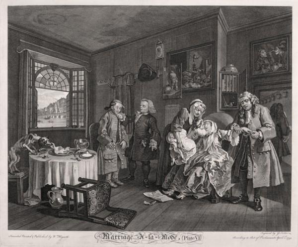 'Marriage a la mode, Plate VI', 1745. Artist: Gérard Jean-Baptiste Scotin