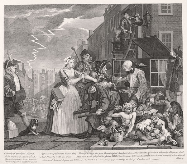 'A Rake's Progress', 1735; plate IV of VIII. Artist: William Hogarth