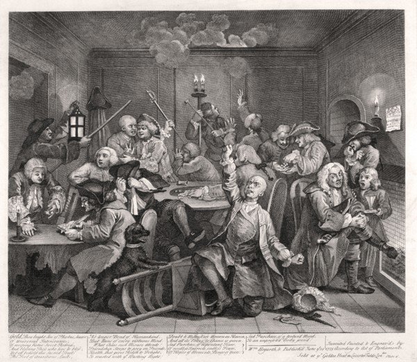 'A Rake's Progress', 1735; plate VI of VIII. Artist: William Hogarth