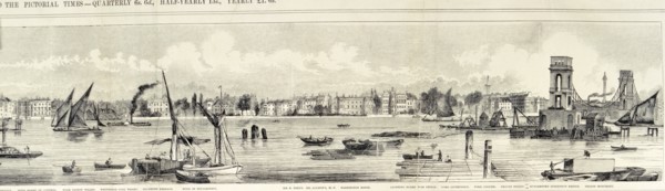 London from the River Thames, 1844 Artist: Frank Vizetelly