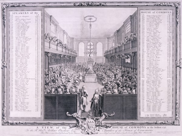 House of Commons, Palace of Westminster, London, 1785. Artist: Anon