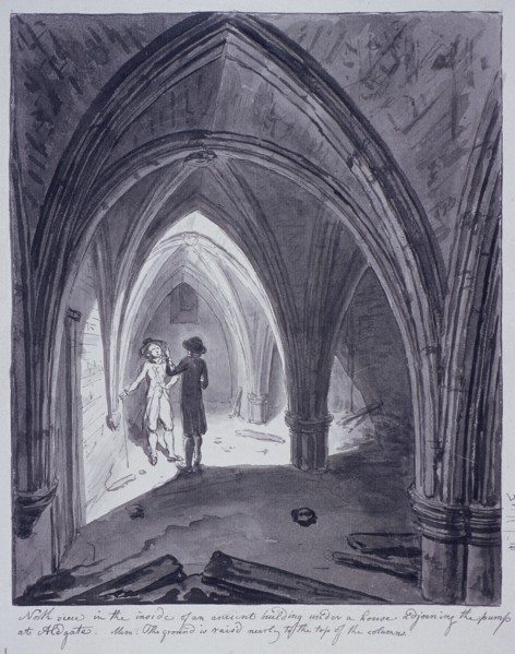 St Michael's Crypt, Aldgate, London, 1784. Artist: John Carter
