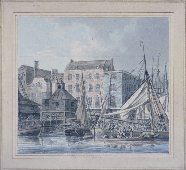 Billingsgate Wharf, London, c1790. Artist: Robert Clevely