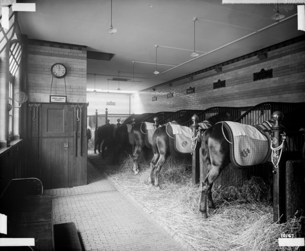 Stables in North Audley Street, Westminster, London, 1890
