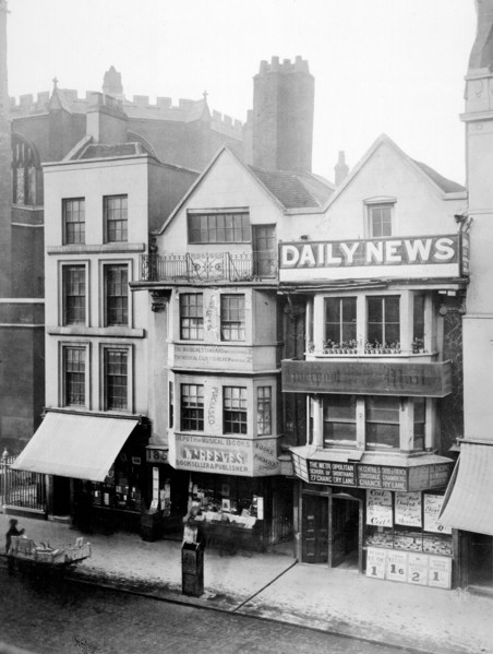 17th-century houses Fleet Street, London, 1884